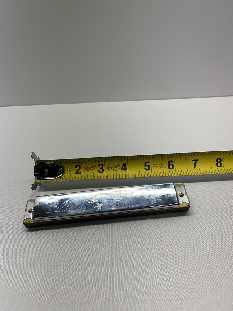 Blessing Harmonica With Etched Bird Patterns. Original In Box.