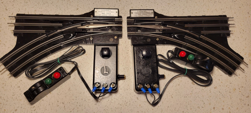 Lionel 022 Switch Pair Refurbished, with rewired Controller, Lantern, FV plug