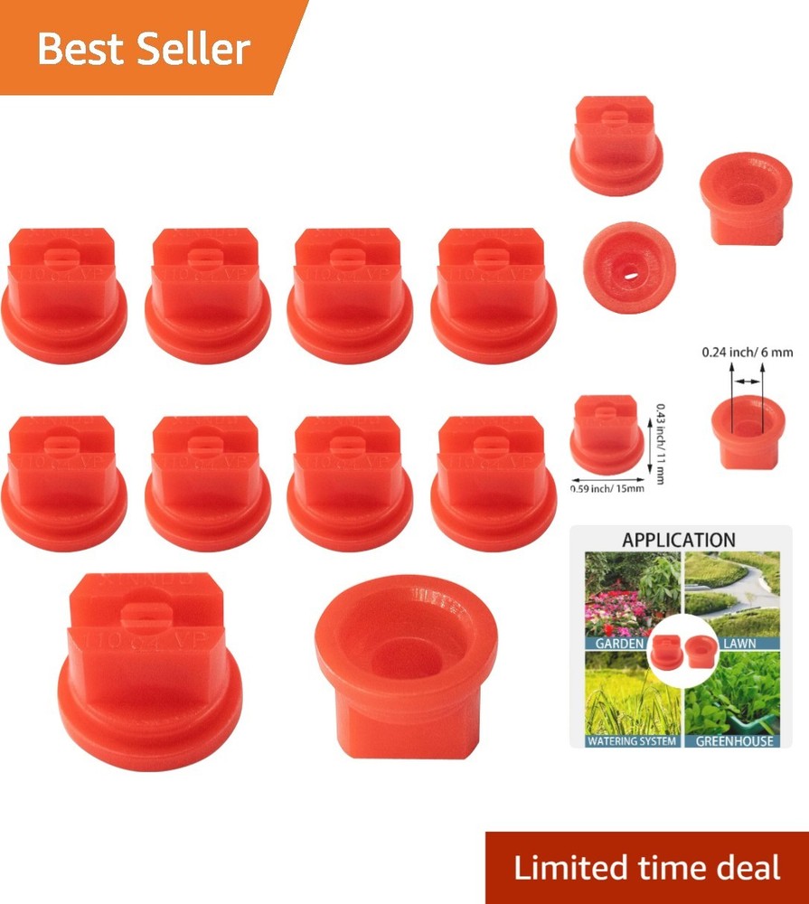 Versatile Plastic Flat Fan Spray Tips - 10 Pack, 110 Degree for Agricultural Use