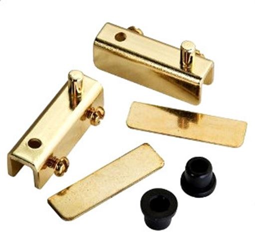 Pair Brass Glass Door Hinges With Spacers