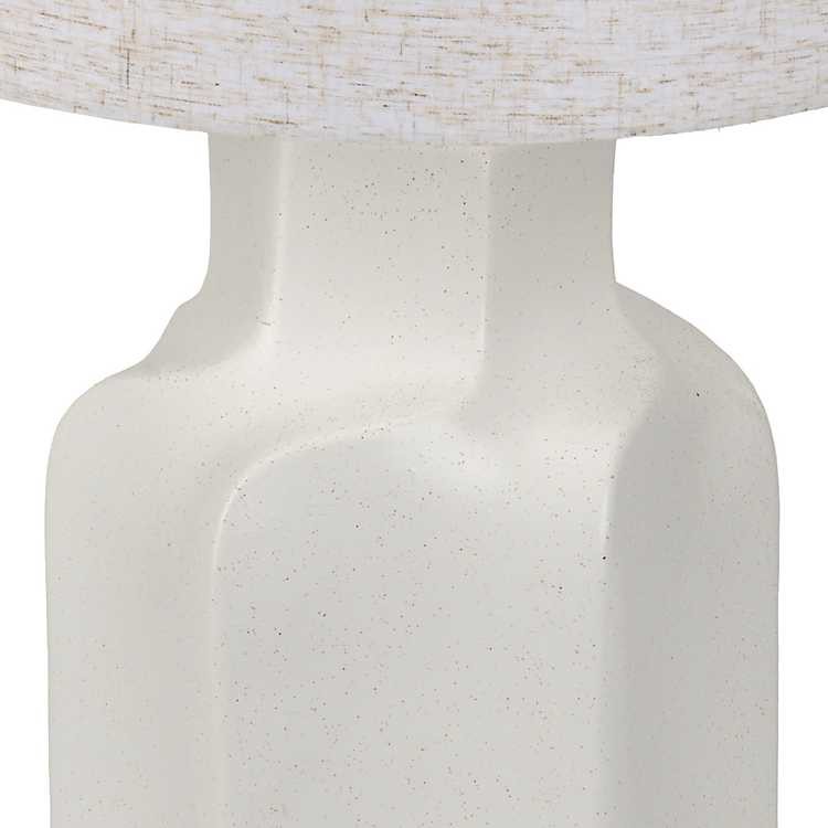 New! White Sculpted Ceramic Table Lamp
