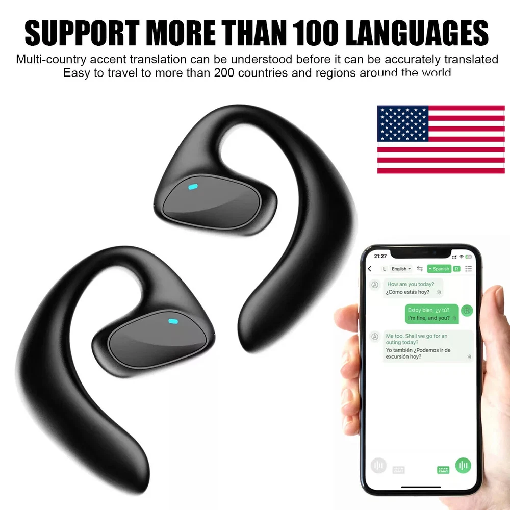 144 Language Translator Earbuds M8 Wireless Bluetooth Two Way Translator Device