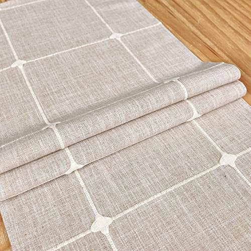 Embroidered Cloth Table Runner Rustic Plaid Farmhouse Table Runners Checkered