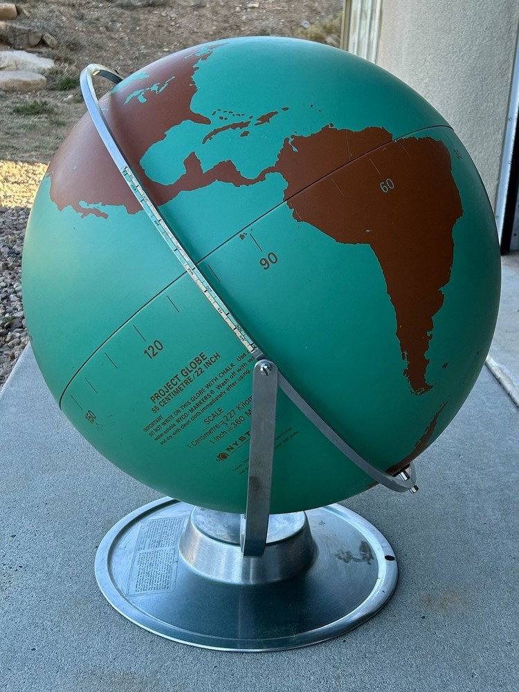 Large Vintage Military Project Globe - Nystrom 22”