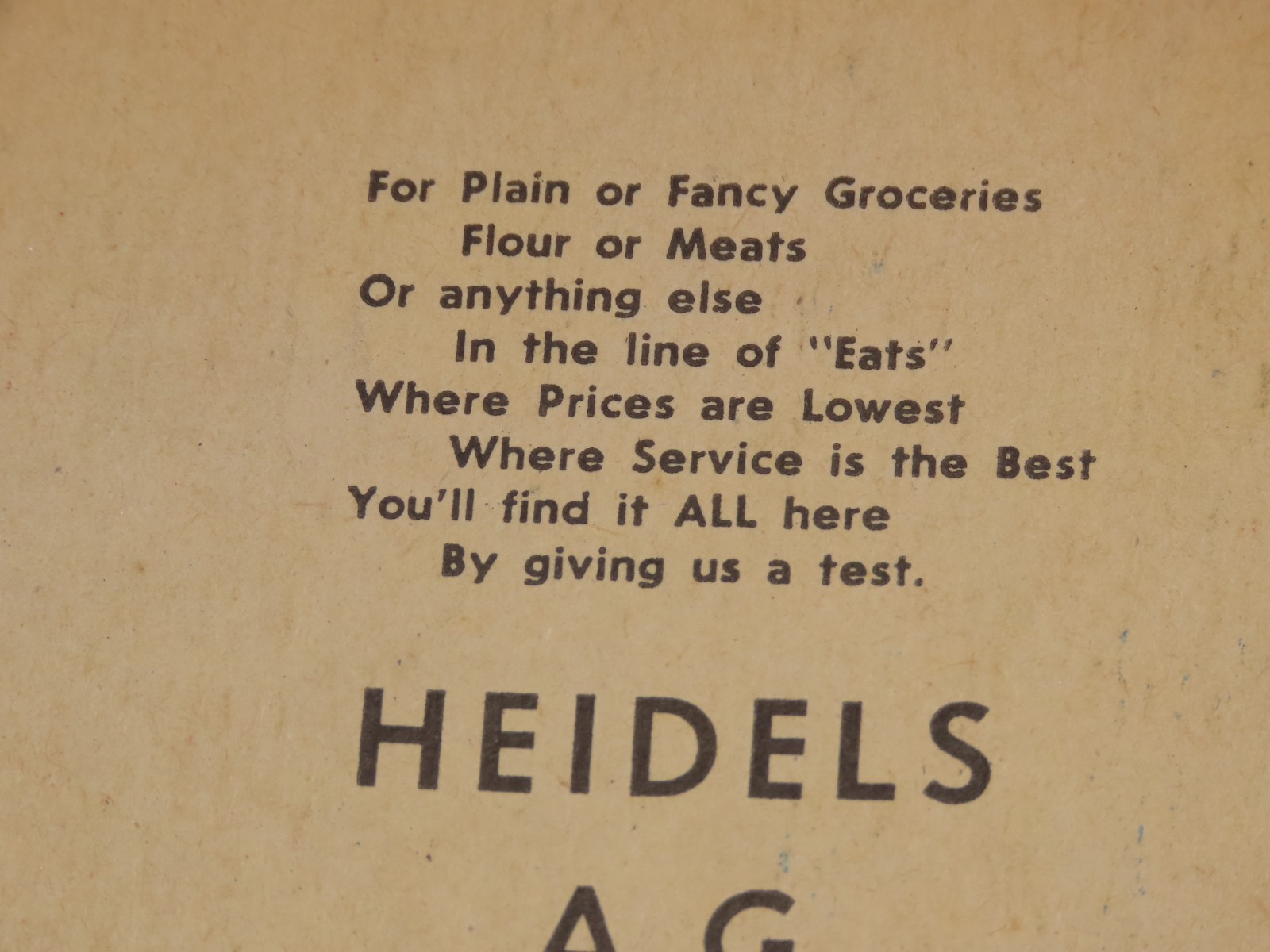 Heidels AG Food Market Vintage Advertising Fold-Out Hand Fan