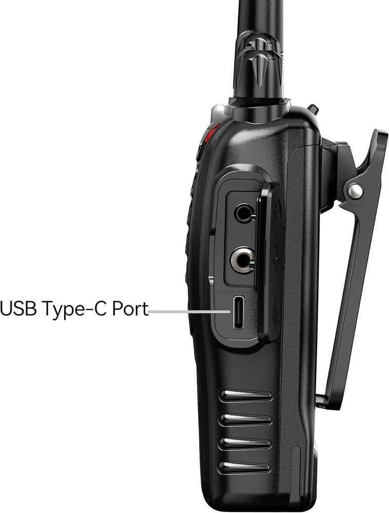 Rechargeable Long Range Two-Way Radios with Earpiece 2 Pack Arcshell Black