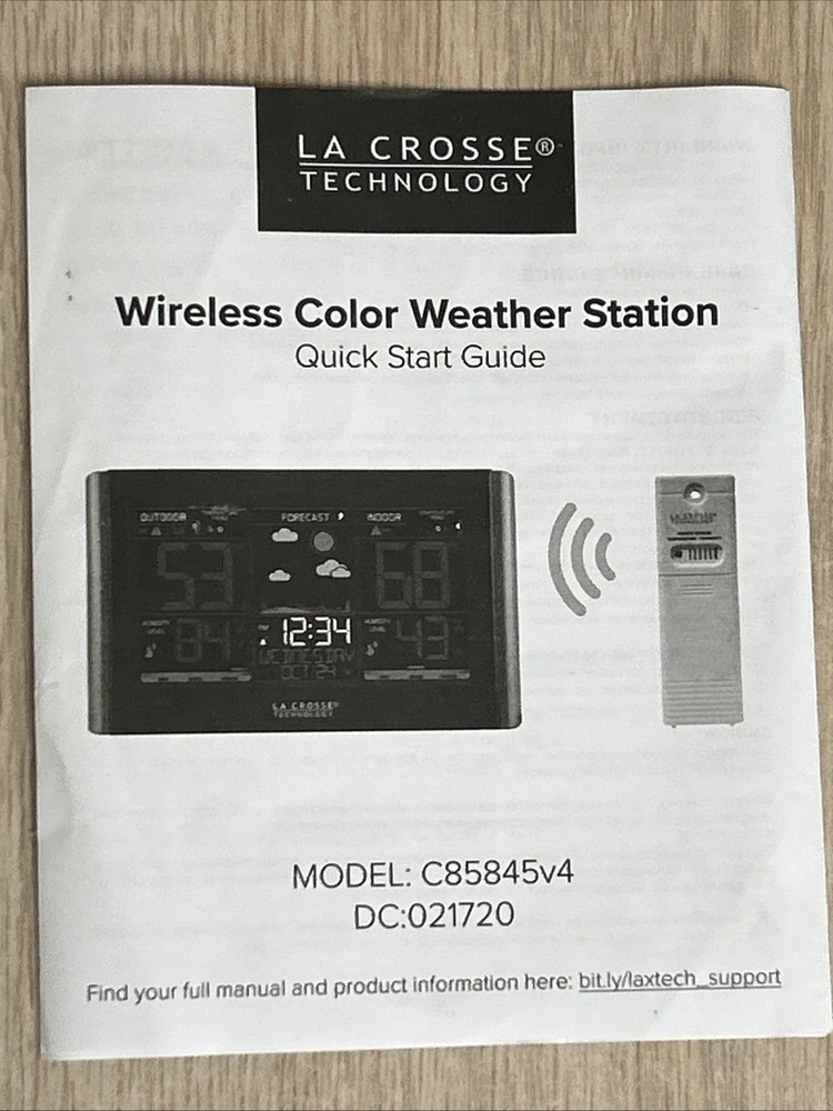 La Crosse Technology C85845-INT Weather Station, Wireless, Black (Open Box)