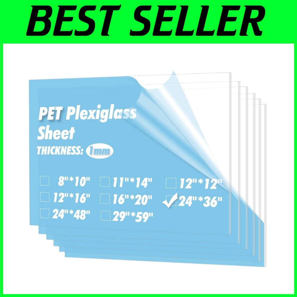 Clear Flexible Plastic Sheets, 5-Pack, 24x36" for Crafting