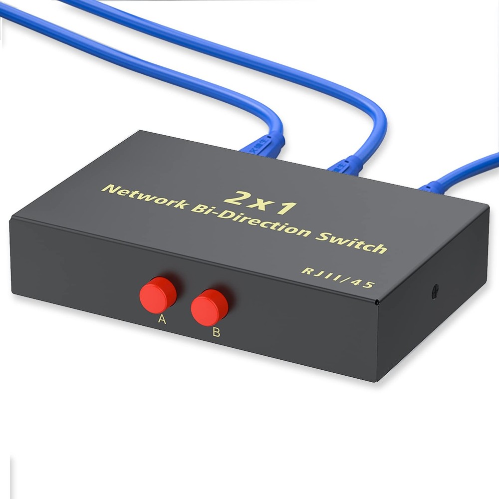RJ45 Network Switch Selector 2x1 Ethernet RJ45 Network Switch Splitter Select...