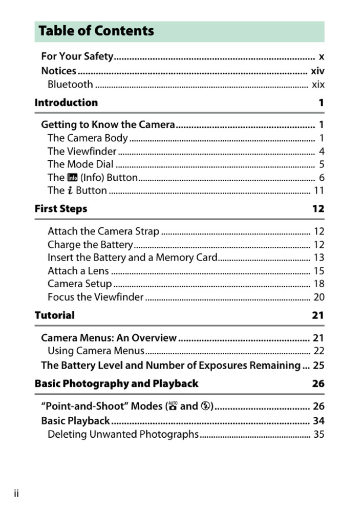 Nikon D3500 — User Reference Manual Guide — 1/2 Size, 5.5" x 8.5" Small Compact