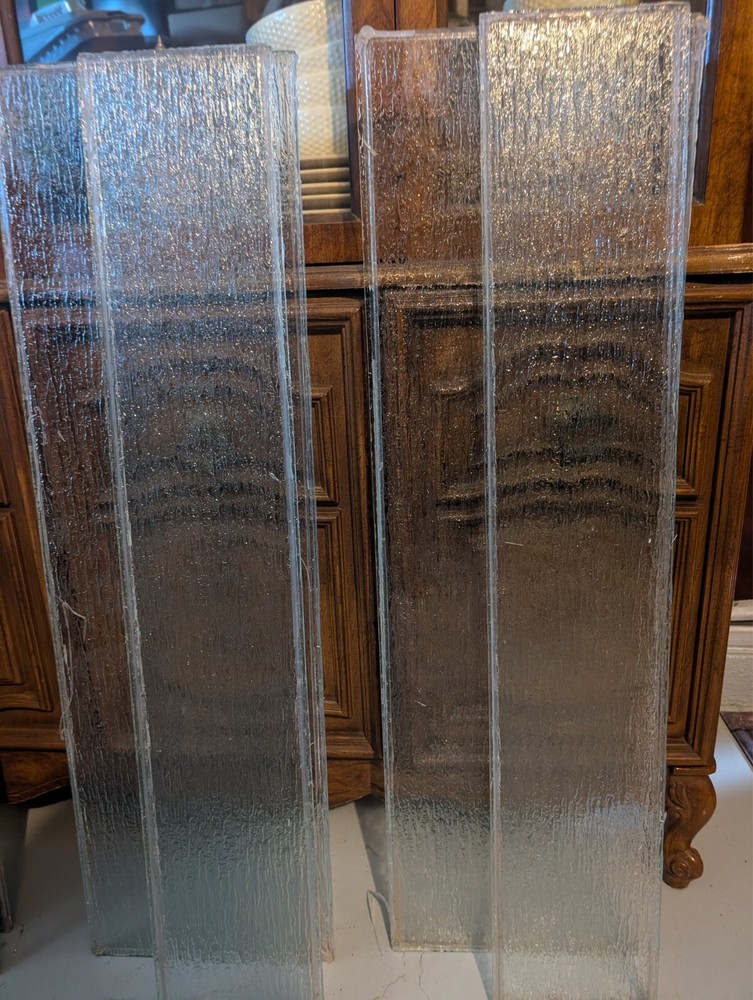 vintage stained glass window pair