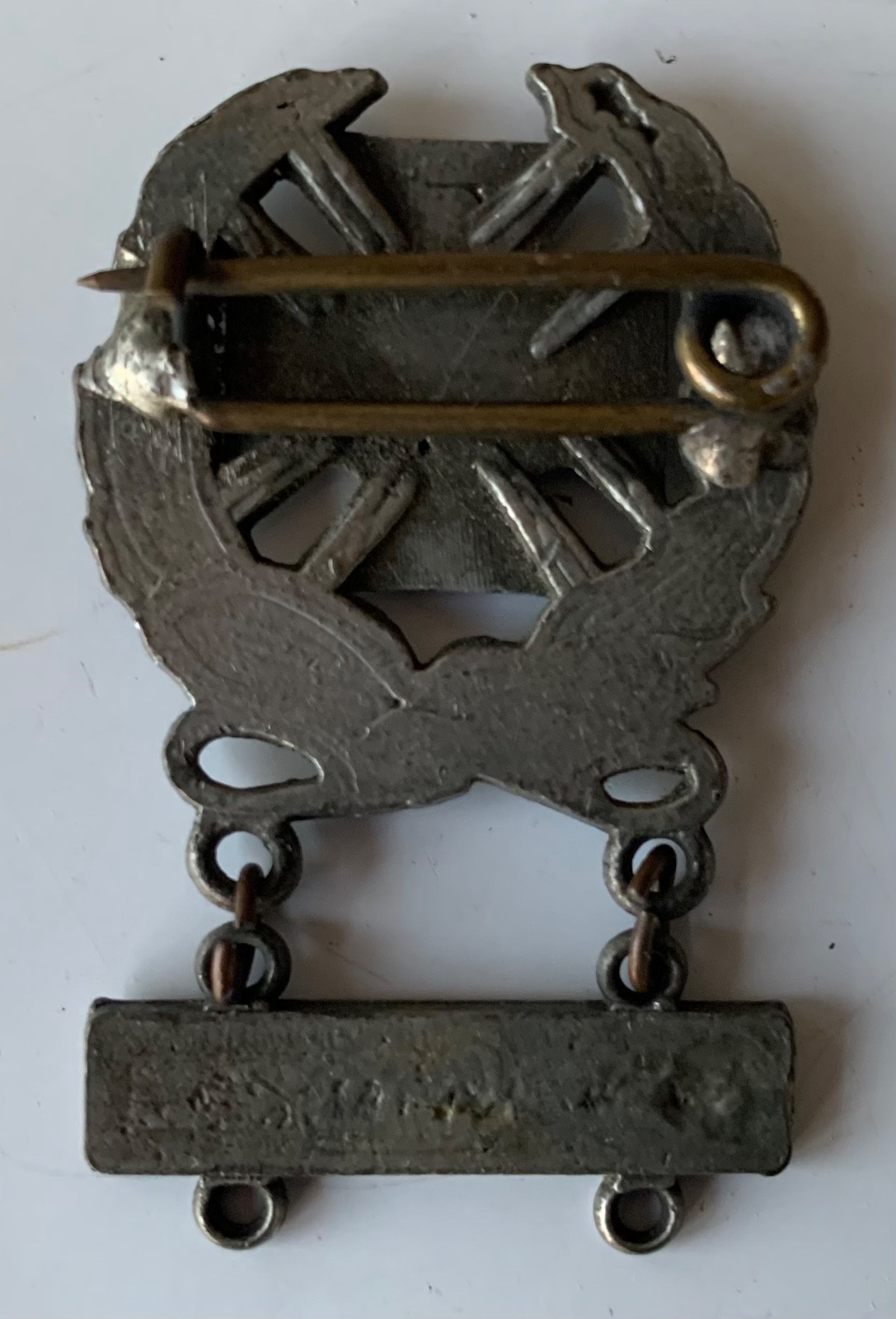 Original WW II 2 US Army Sterling Silver EX Rifle Marksman Medal Pin Bar *read