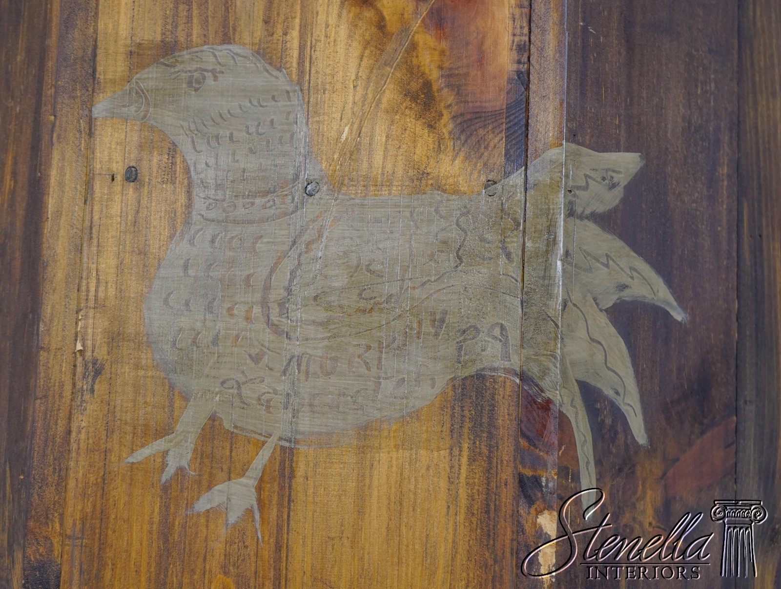 L60554: J.MURPHY Hand Crafted Painted Country Corner Cabinet