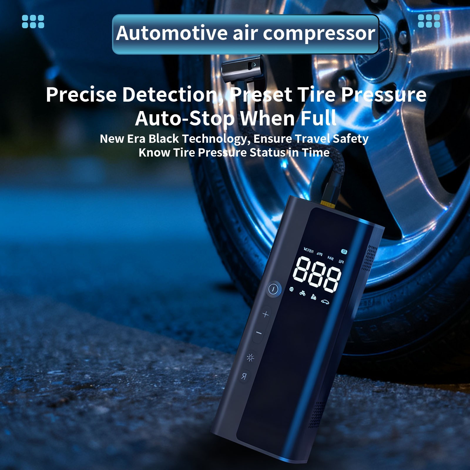 Upgrade Auto Tyre Inflator Air Pump Car Compressor Electric Portable Power Bank