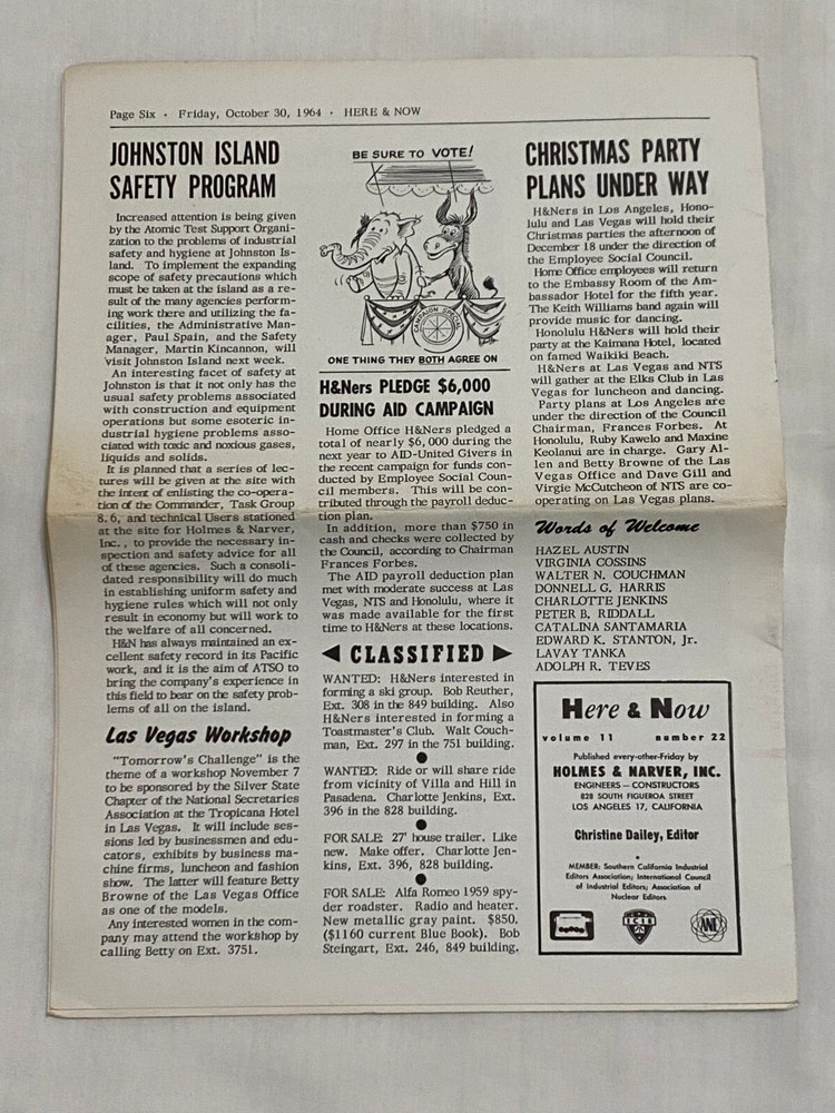 1964 Holmes & Narver Engineering Newsletter on Moon Base Atomic Nuclear Testing