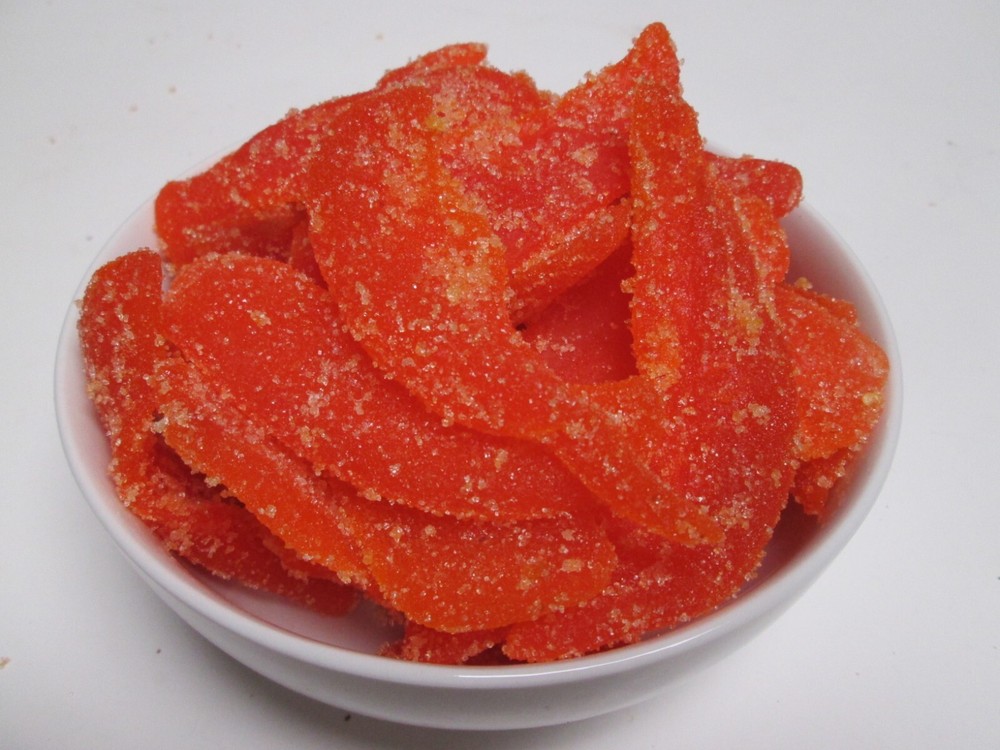Crystallized Chili Mango Slices , 5 lbs-green bulk