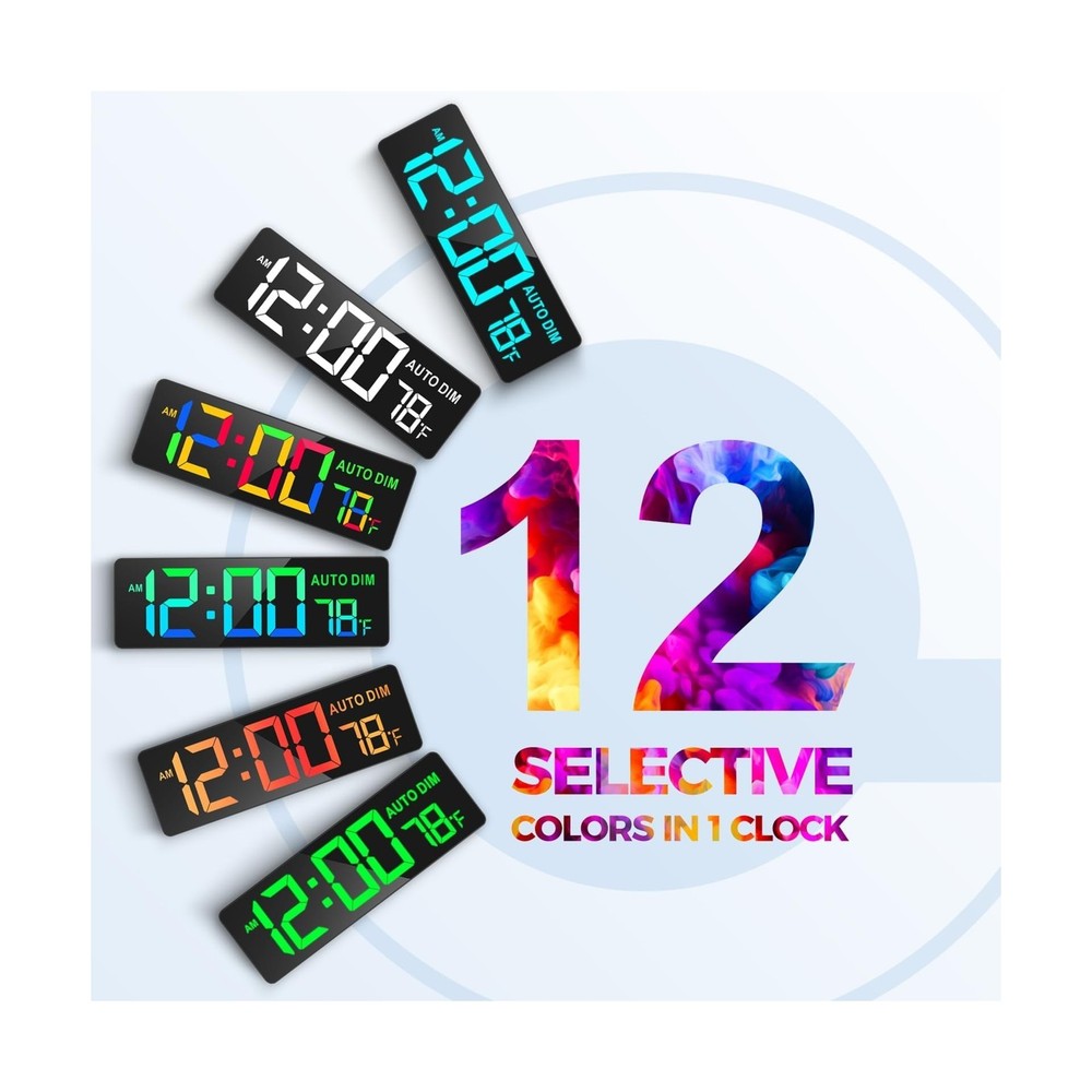 REACHER 16.5" Large Digital Wall Timer Clock with Countdown Timer, Auto Dimme...