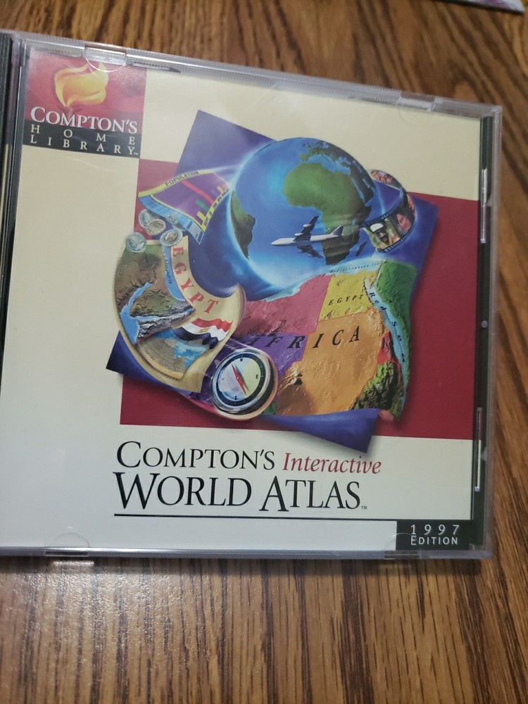 Comptons Interactive World Atlas 1997 Edition PC CD-ROM Software Windows 95
