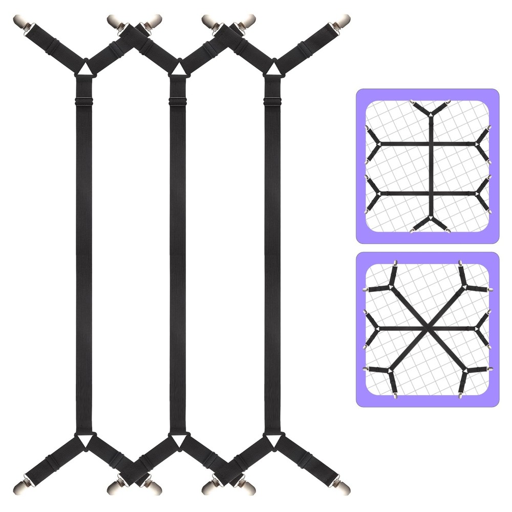 Bed Sheet Straps,3 PCS Secure and Sheet Holder Straps for Full Size Beds,Adju...