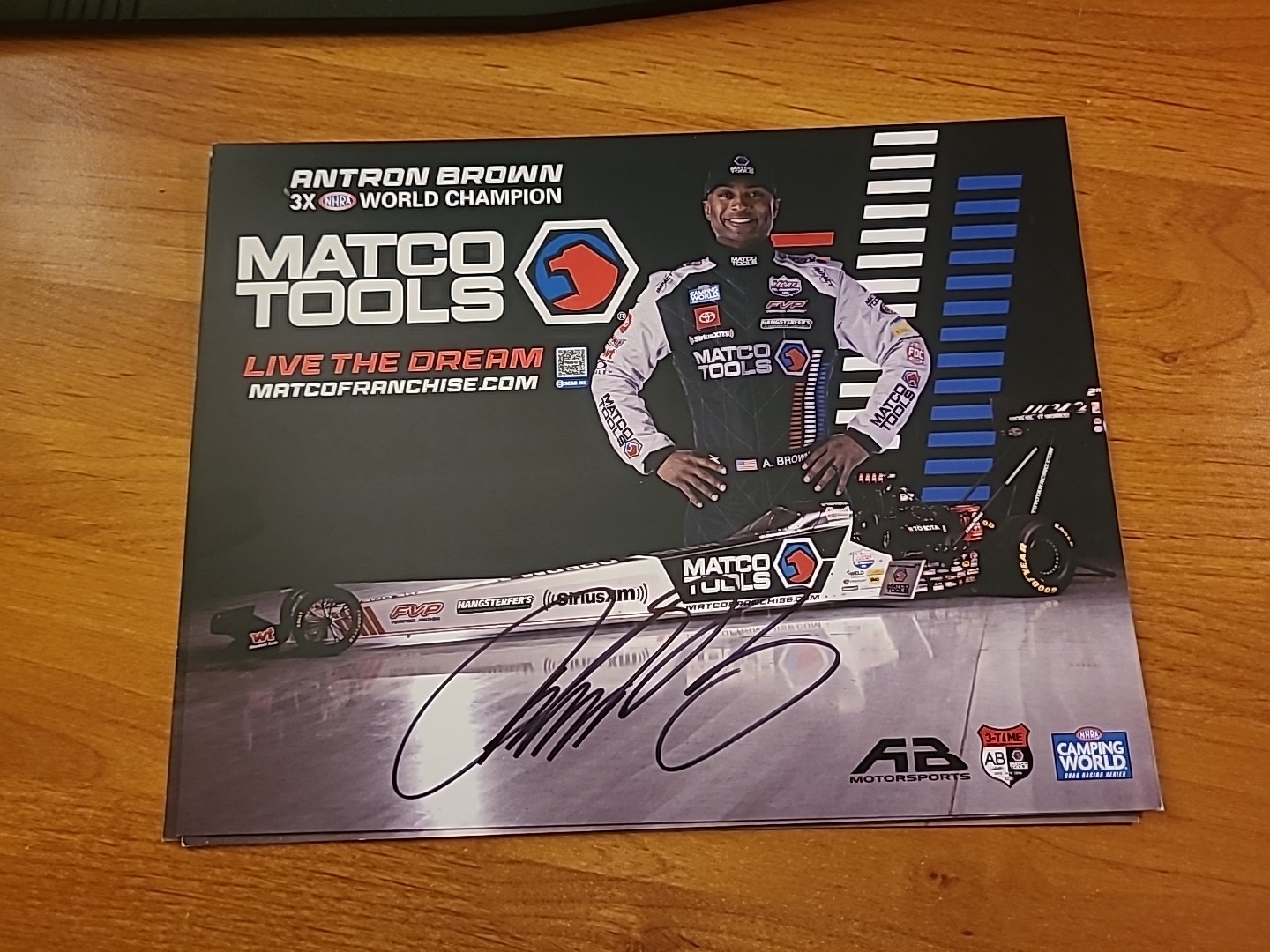 2023 Antron Brown NHRA Hero Card Autographed Signed
