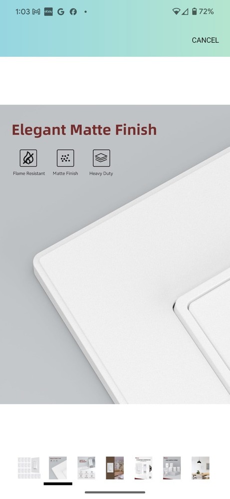 AIDA Matte White Single Pole Decors Light Switch 15Amp. 20 Pack