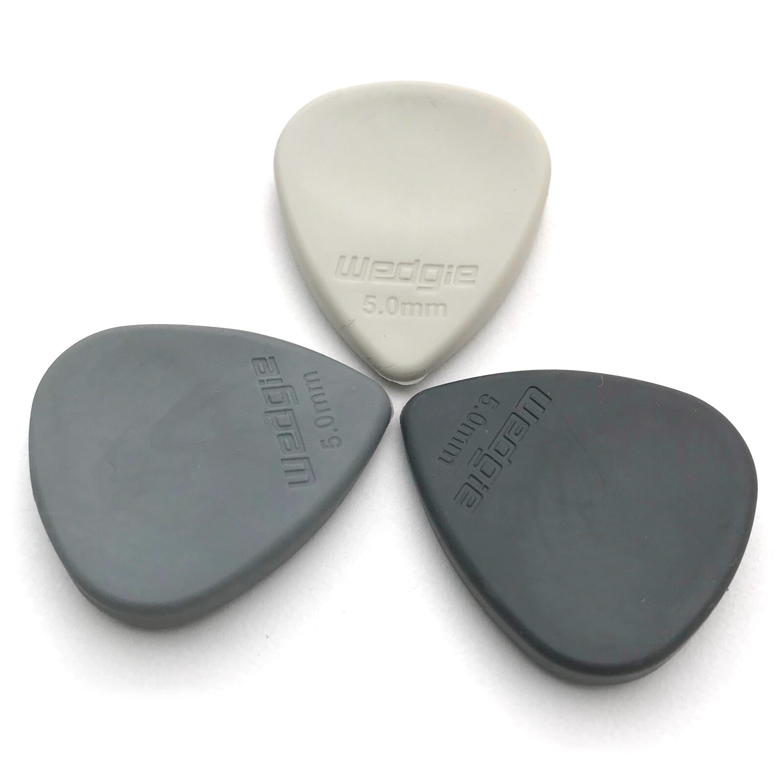 Wedgie Rubber Guitar Pick Mini Sampler | 5.0mm Soft, Medium, Hard | 3 pcs