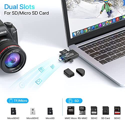 Lector De Tarjetas SD SDHC SDXC MicroSD MicroSDXC Adaptador Para iPhone iPad