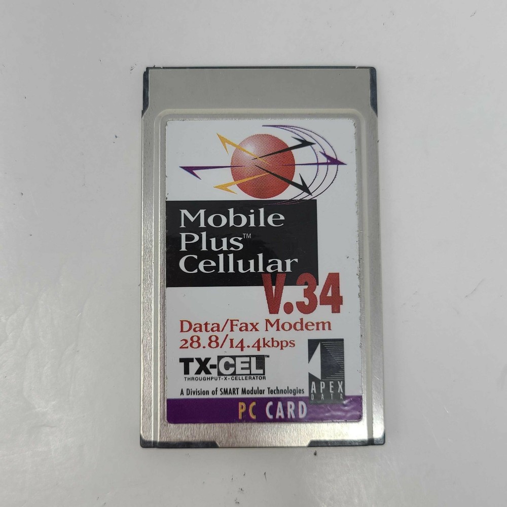 APEX Data Mobile Plus Cellular V.34 Data/Fax Modem 28.8/14.4kbps PC Card