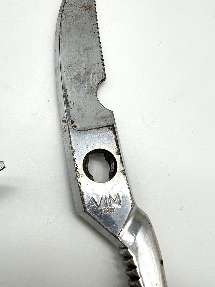 Vintage VIM Italy Curved Blade Kitchen Shears Scissors - Silver