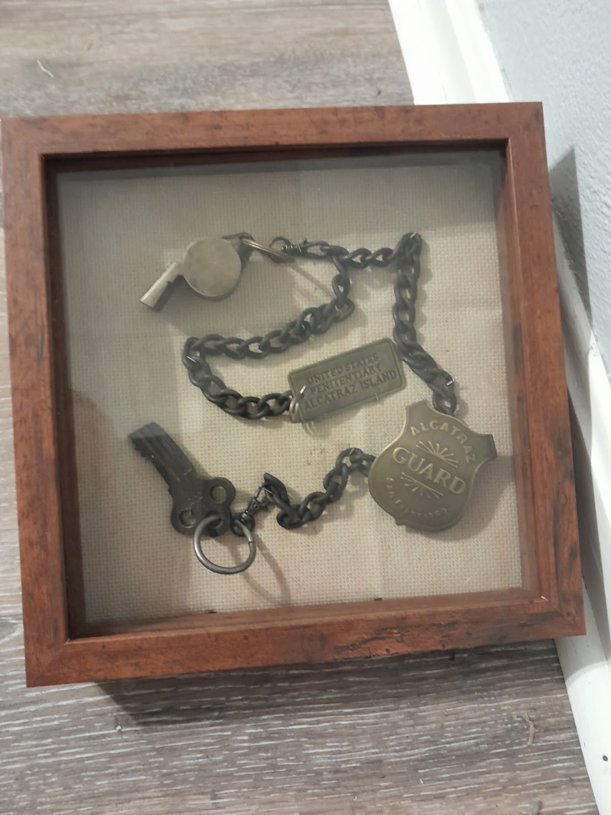 Prison Pinup Vintage Style 2026 Calendar & Alcatraz Key/Badge Set in Shadow Box