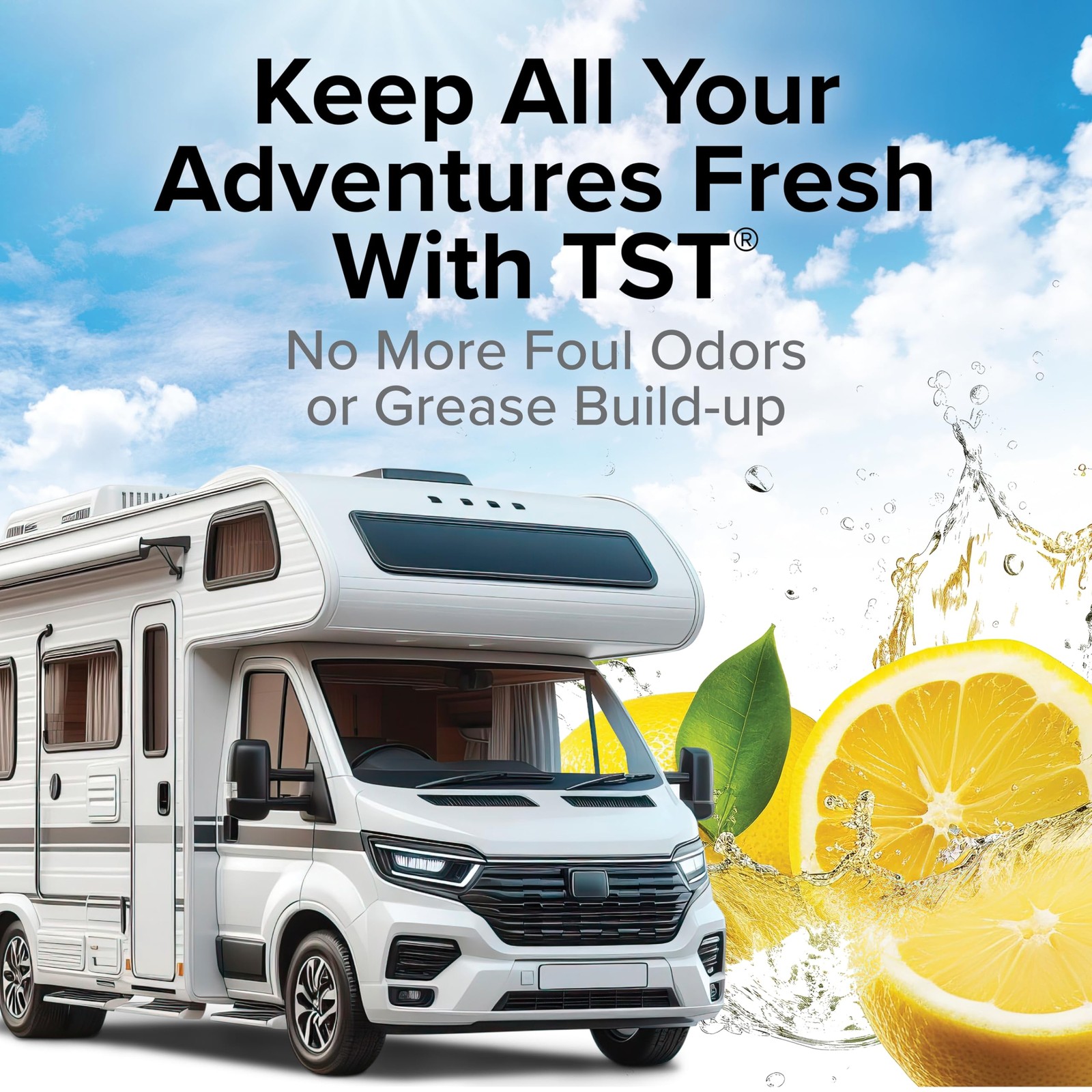 Camco TST Camper/RV Grey Water Odor Control - Removes Grease Buildup in Gray