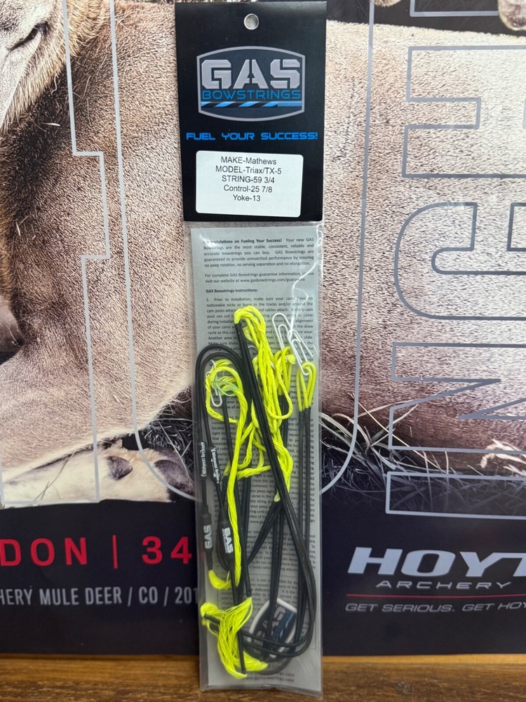 Gas Bowstrings Mathews TRIAX Bowstring Cable Set W/ Speed Nocks Flo Yellow