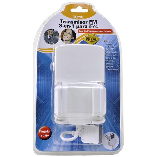 Royal 3-in-1 FM Transmitter + Car Charger Kit for Apple iPod w/iPhone Dock (NEW)