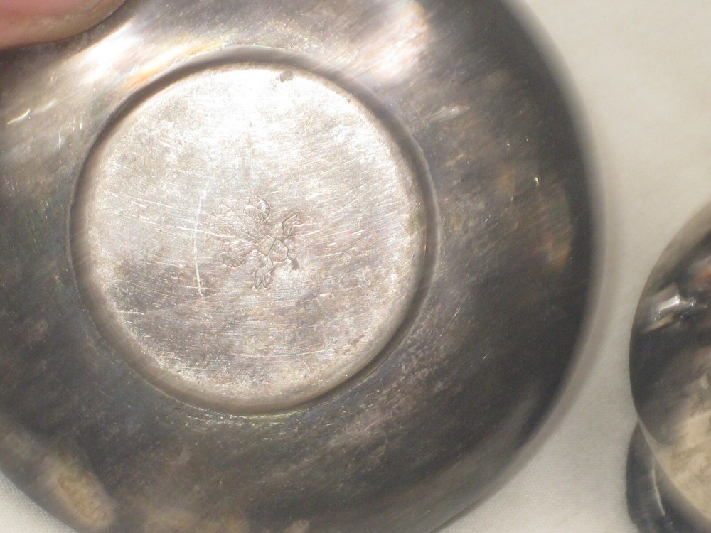 3 * as-is small silver-plated items *damaged mini vase dish handled 90 Brazil