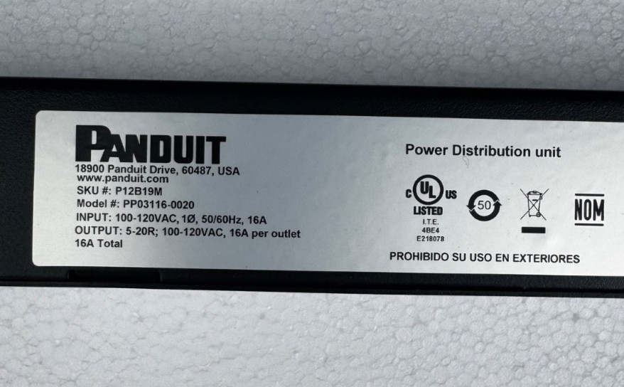 Panduit P12B19M Horizontal Basic Power Distribution Unit