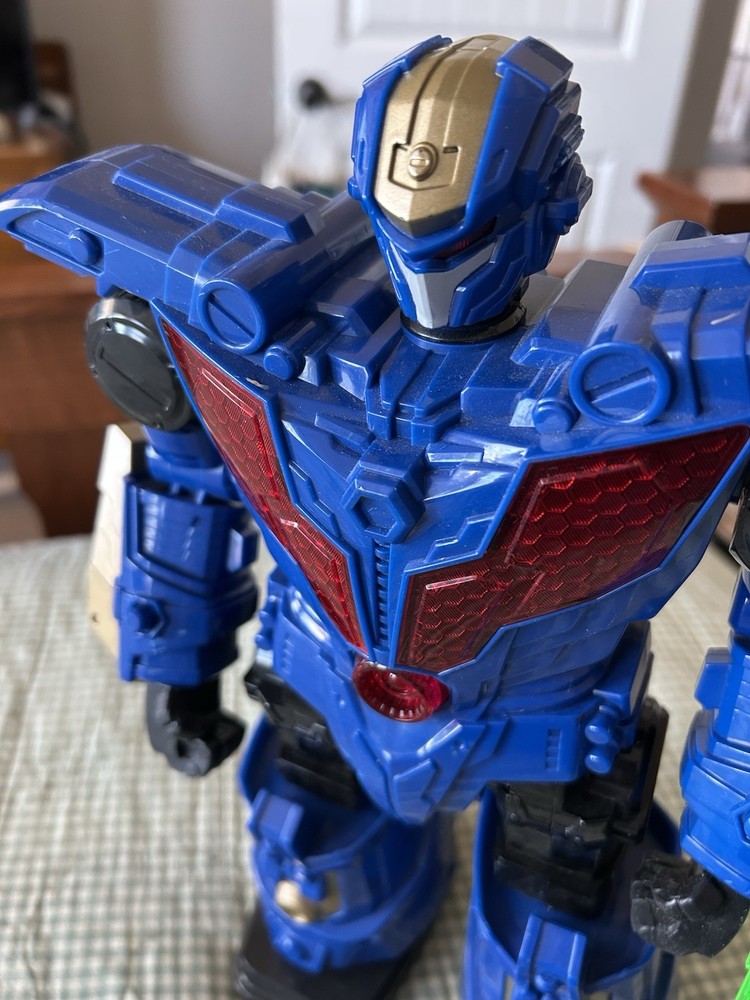 Adventure Force Asteroidbot 14” Walking Talking Robot Lights Sounds Missing Gun