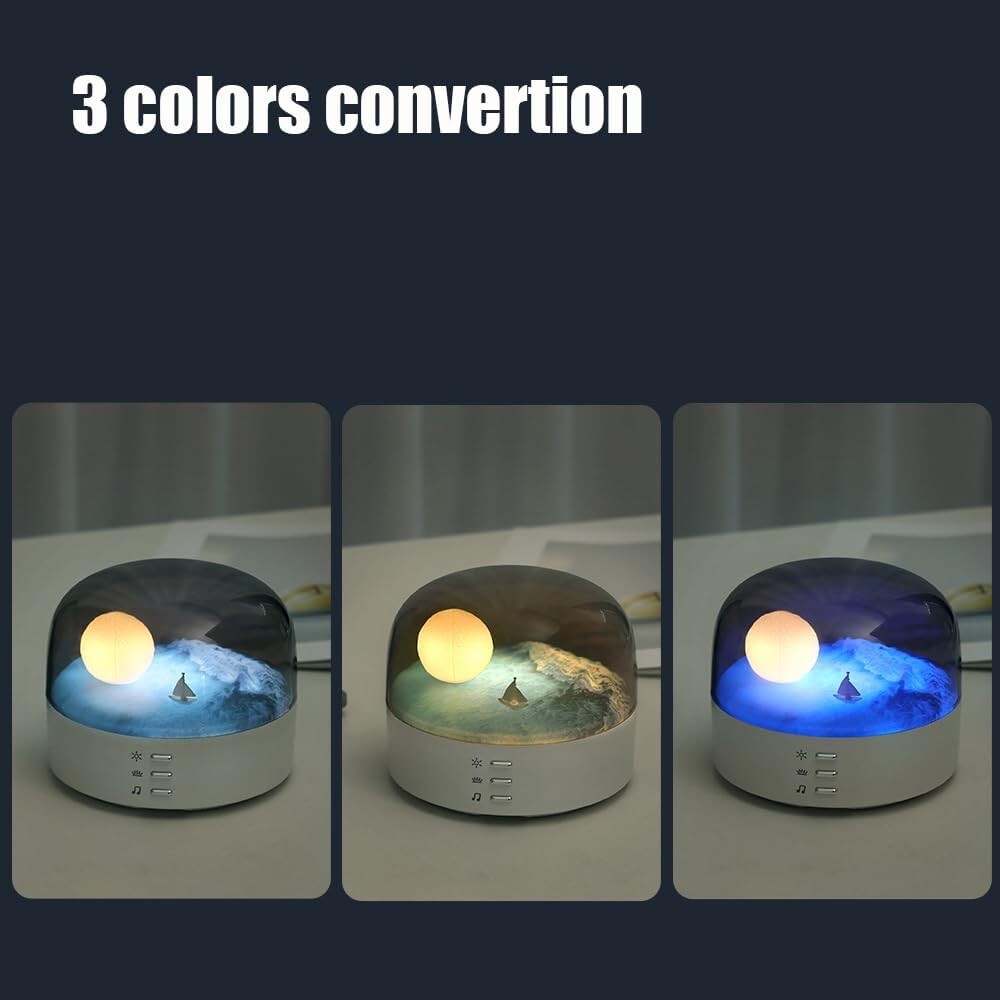 Bluetooth Wireless Portable Speaker + Moon Landscape bedside Lamp Rechargeable