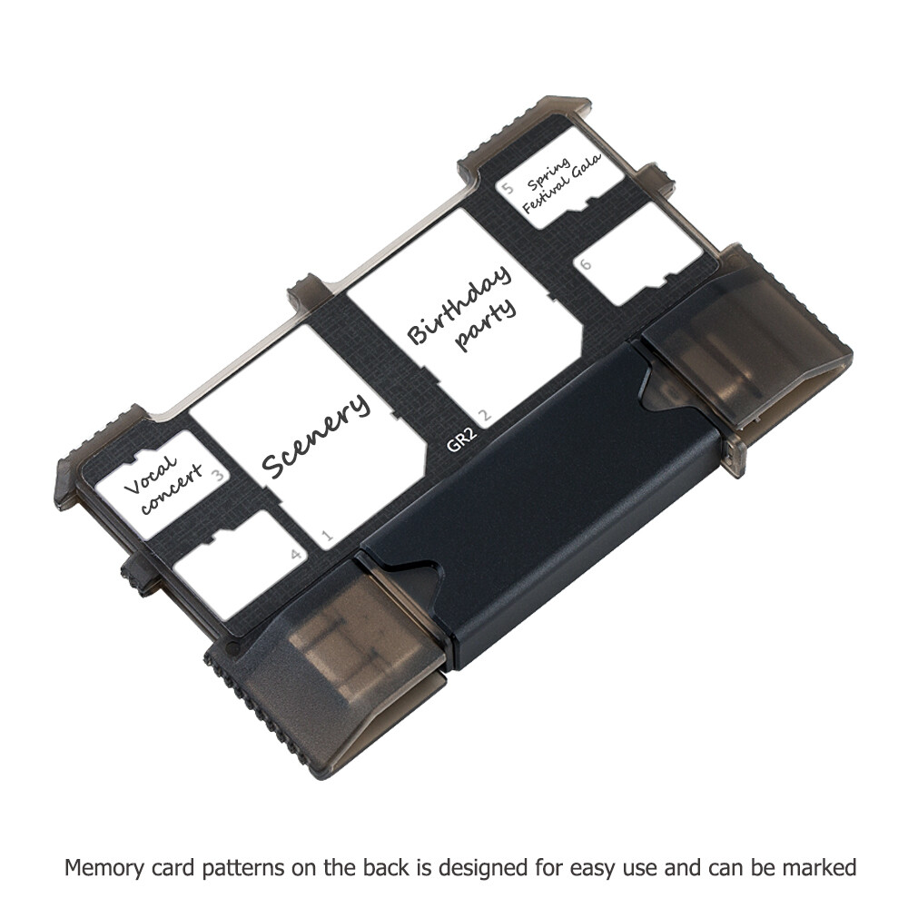 Memory Card Holder Case with USB 3.0 Reader for 2 SD SDXC SDHC 4 TF MSD Cards