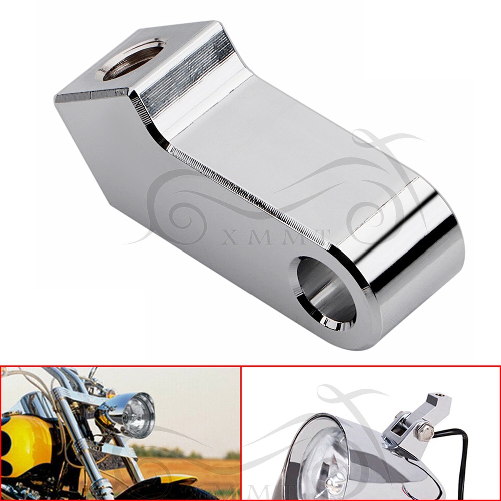 Chrome Headlight Bottom Mounting Bracket For Harley Sportster Dyna FXDB FXDF