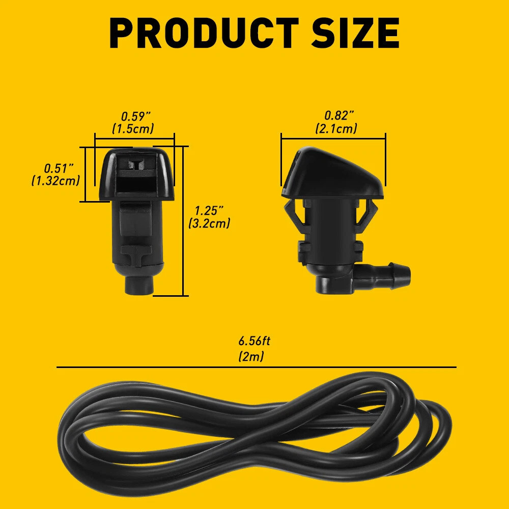 2PCS Windshield Washer Fluid Spray Jet Nozzle Kit Front For Ford Edge 2007-2010