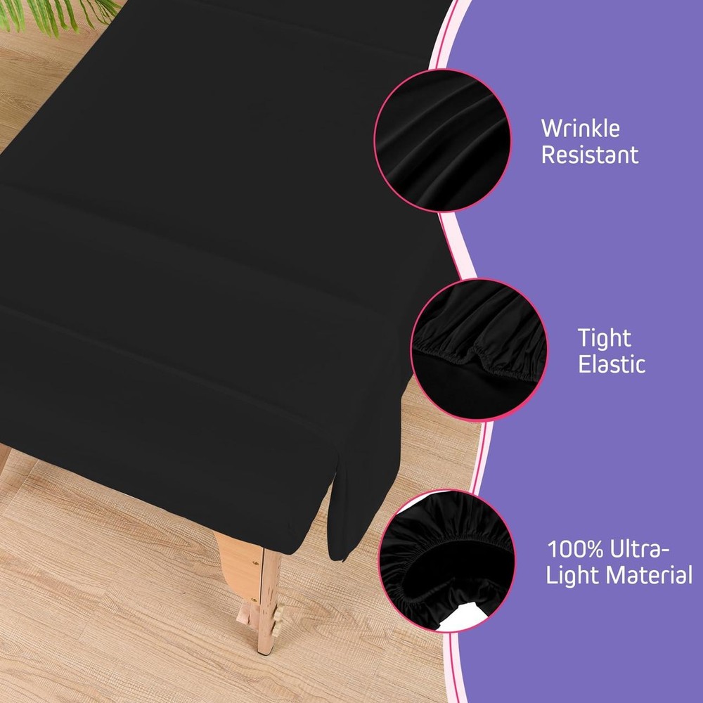 Massage Table Sheets Set – 3 Piece 4 Set, Microfiber Spa Bed