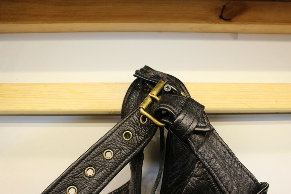 Xpert Leather Motorcycle Chaps Zip Sides, BUTTON BOTTOM -- MEDIUM