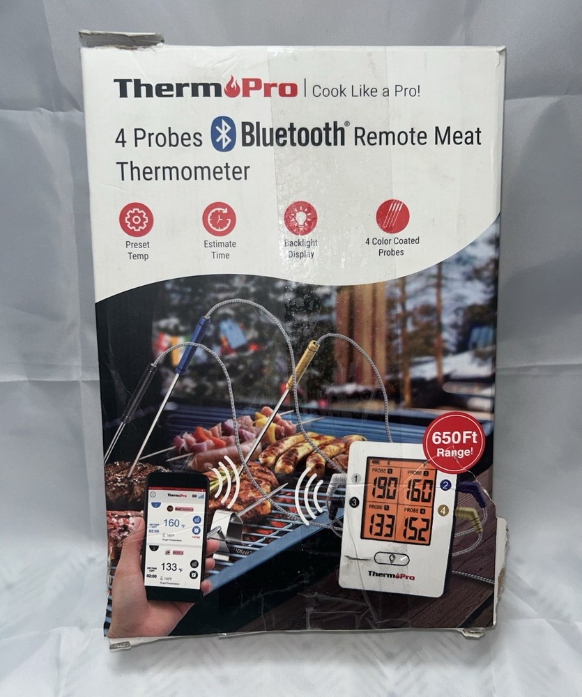 Thermo Pro Bluetooth 4 Probe 650 Ft. Range Remote Meat Thermometer TP-25
