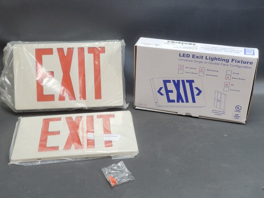 LED Exit Lighting Fixture RED SF/DF EM SDT