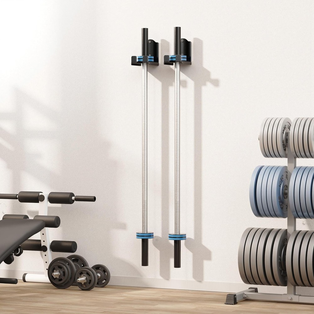 EVA-Padded Barbell Wall Rack Holder - Space-Saving Gym Storage Solution