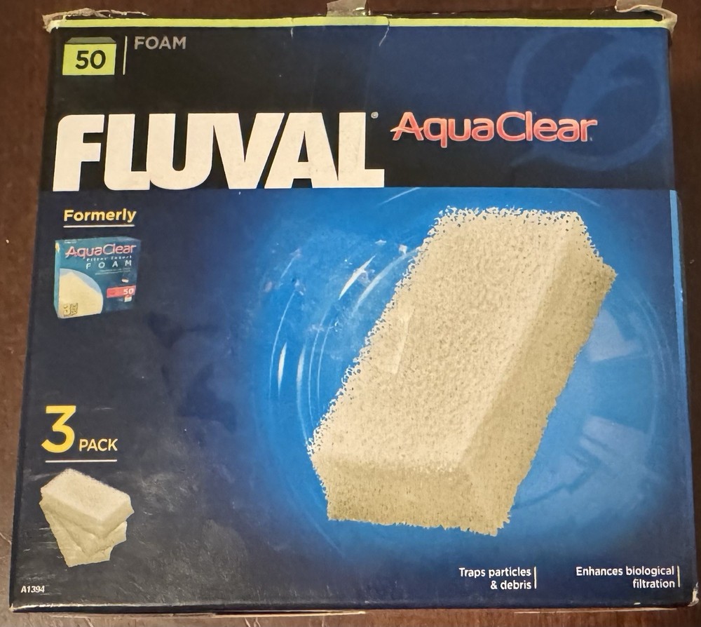 FLUVAL 3 PACK AQUACLEAR  (50) A1394 FOAM FILTER INSERT SPONGE MAINTENANCE