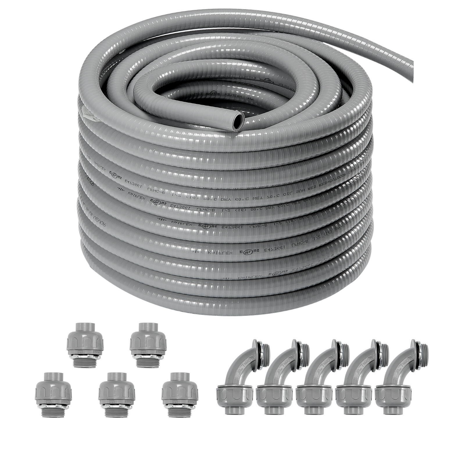 VEVOR 1/2 in Flexible Liquid-Tight Electrical PVC Conduit 100 ft Non-Metallic