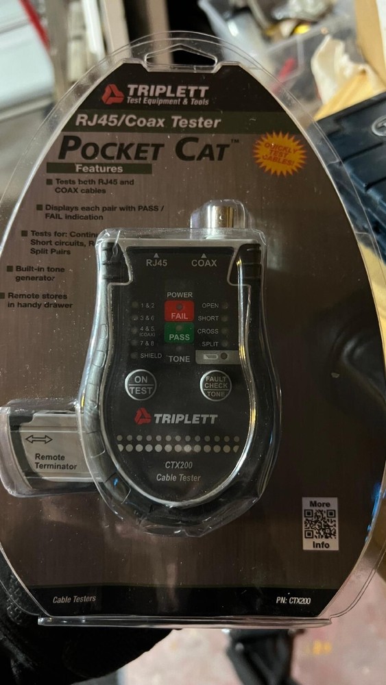 TRIPLETT Pocket CAT Coax Network Cable Tester