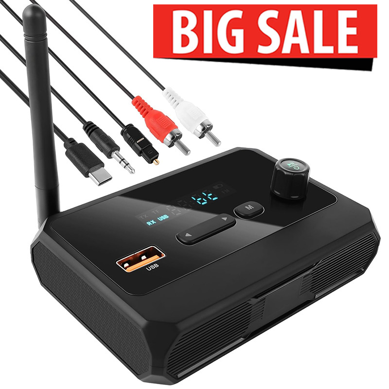 Bluetooth 5.3 Home Stereo Audio Receiver AUX Optical HD Music to RCA Adapter LOT