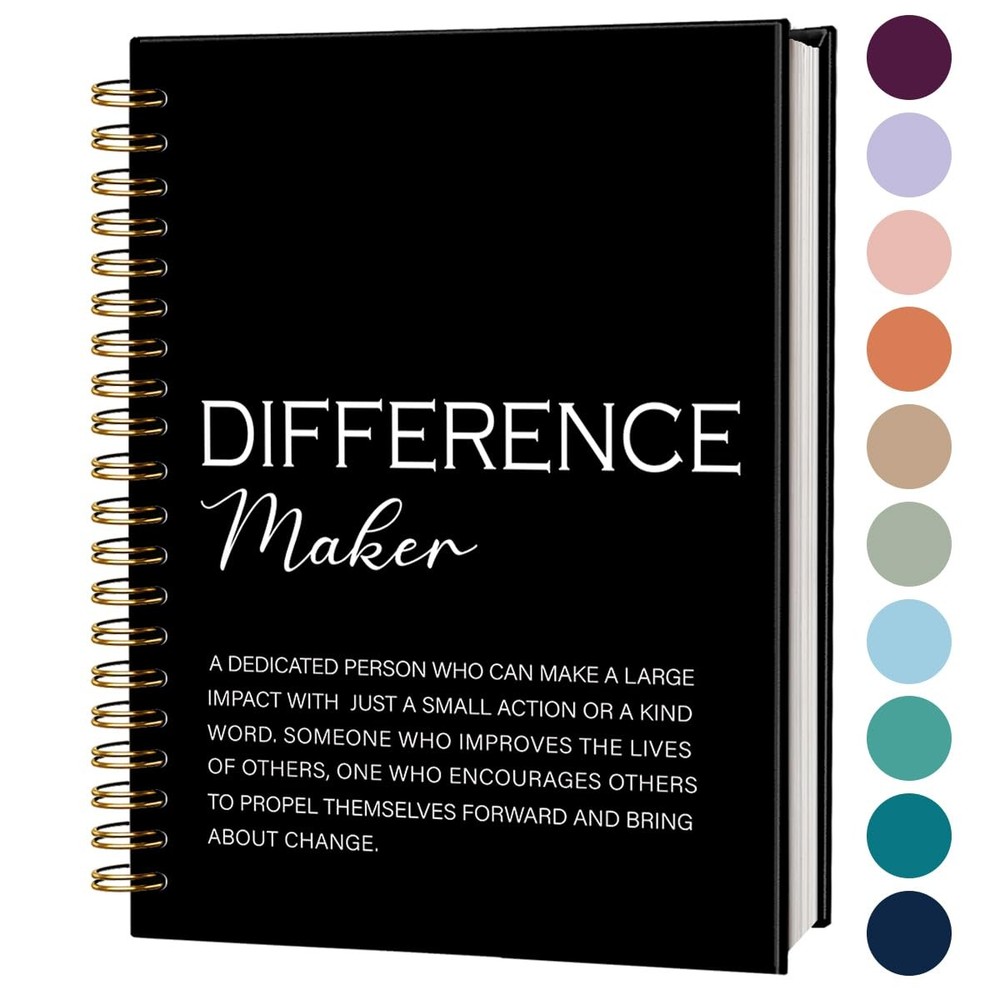 FLVGE Difference Maker Gift Notebook Journal, 5.5×8.3 Inch, 03-maker - Black